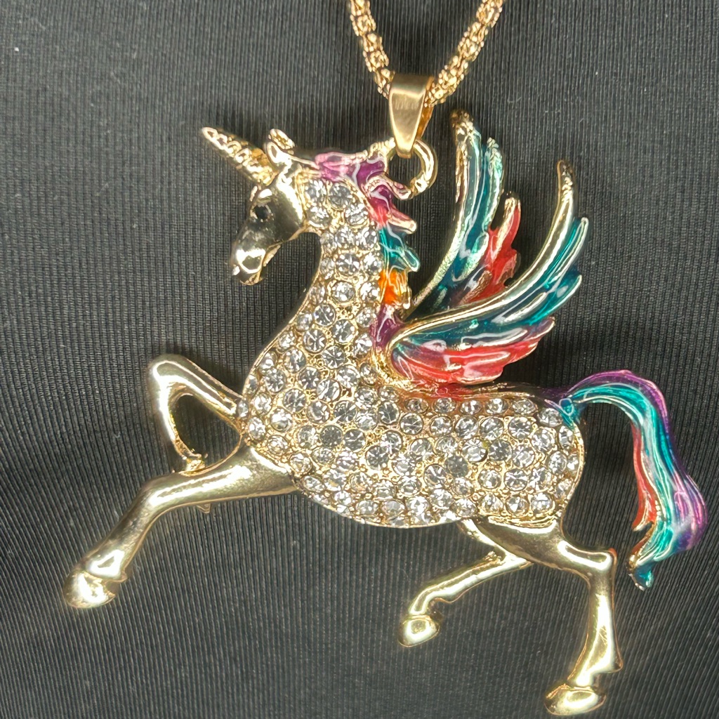 Gold Unicorn Pendant Necklace Betsey Johnson